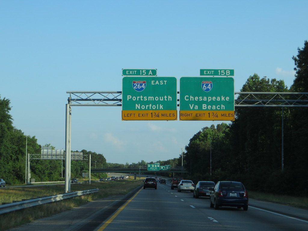 Junction of Interstate 264, 664, and Interstate 64, Chesapeake, Virginia