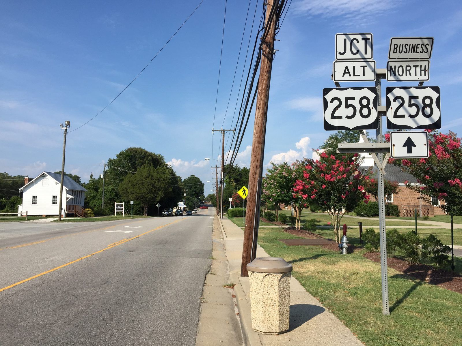 2017-07-12 17 23 57 View north along U.S. Route 258 Business (Main Street) at U.S. Route 258 Alternate (Grace Street) in Smithfield, Isle of Wight County, Virginia