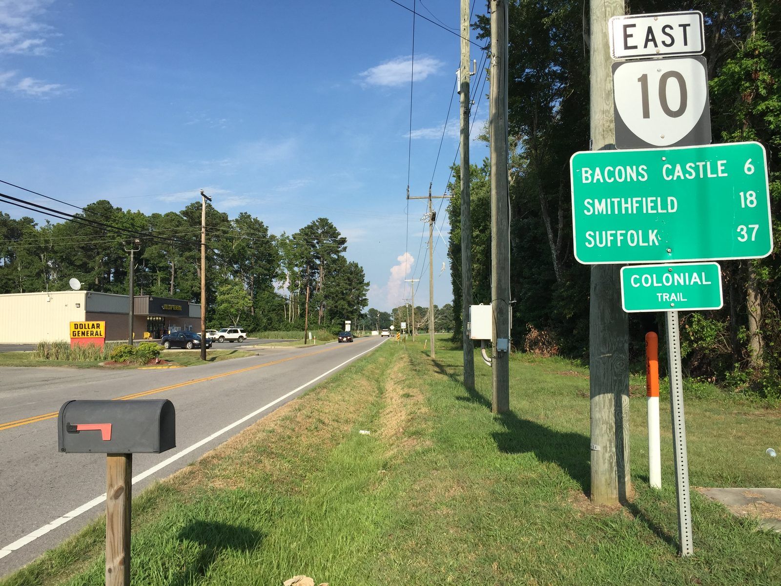 2017-07-12 17 50 58 View east along Virginia State Route 10 (Colonial Trail) east of Bank Street in Surry, Surry County, Virginia