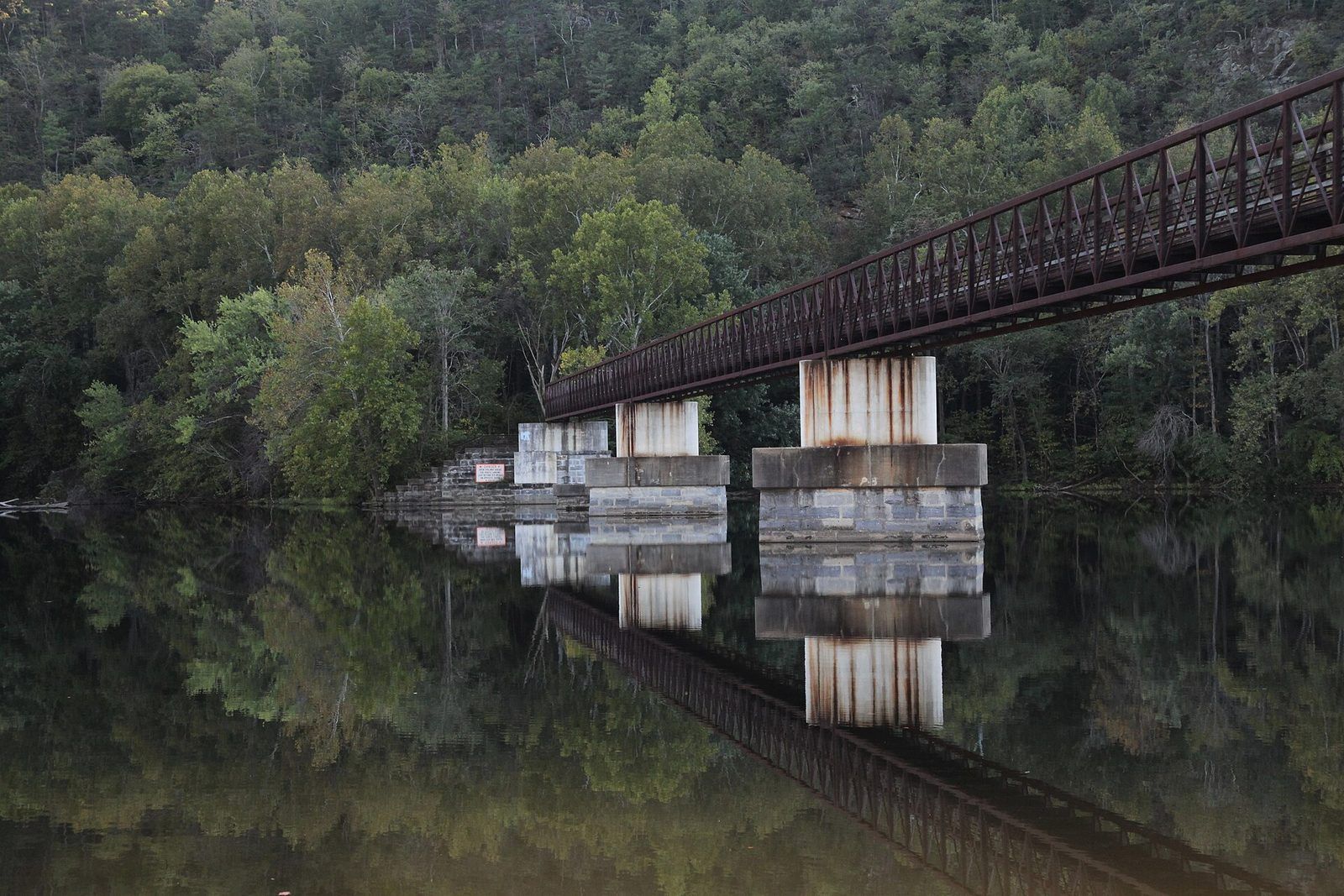 Bridge for Appalachian Trail, crossing the James River, Virginia, Fall 2017